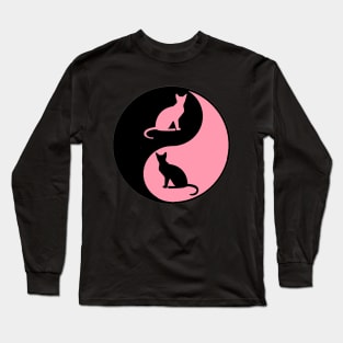 cat yin yang Long Sleeve T-Shirt